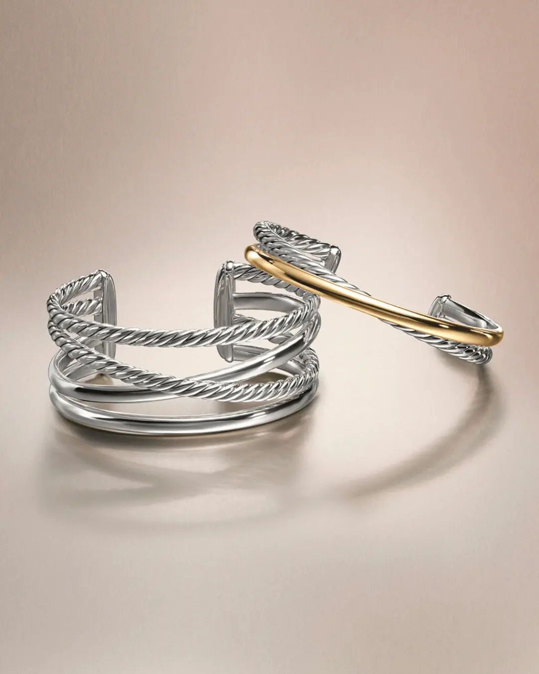 Sell David Yurman Cable bracelet in Houston: sterling and gold Cable Classic cuffs