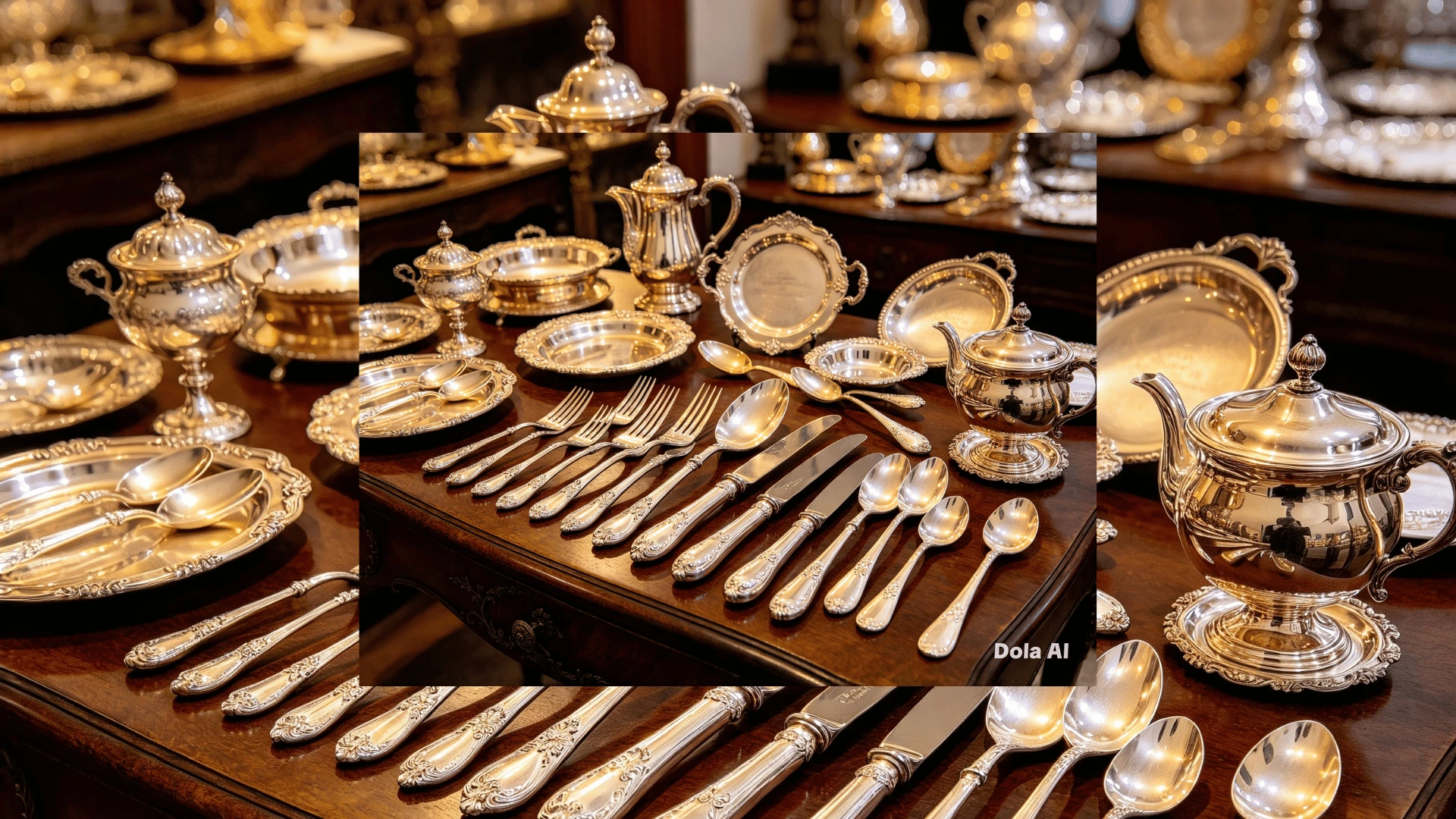 Complete sterling silverware service from a well known American maker bought in Houston